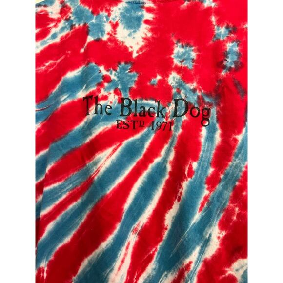 The Black Dog Red Blue Tie Dye Tavern Martha's Vineyard Cotton T-Shirt Size XL - Picture 4 of 5